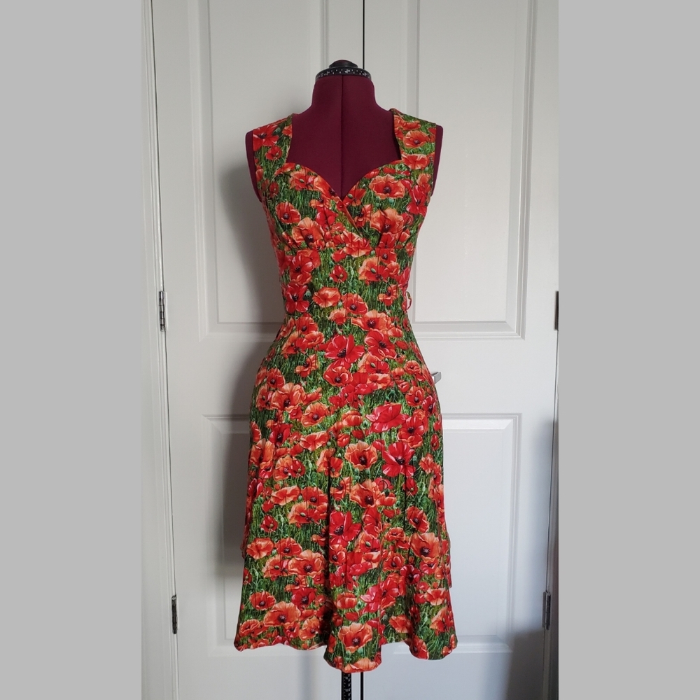 Bernie Dexter fit and flare poppies dress m